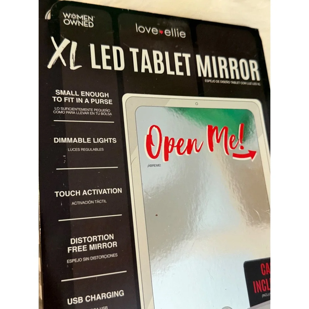Love Ellie XL LED Tablet Mirror Portable Dimmable Rechargeable Vanity Mirror
